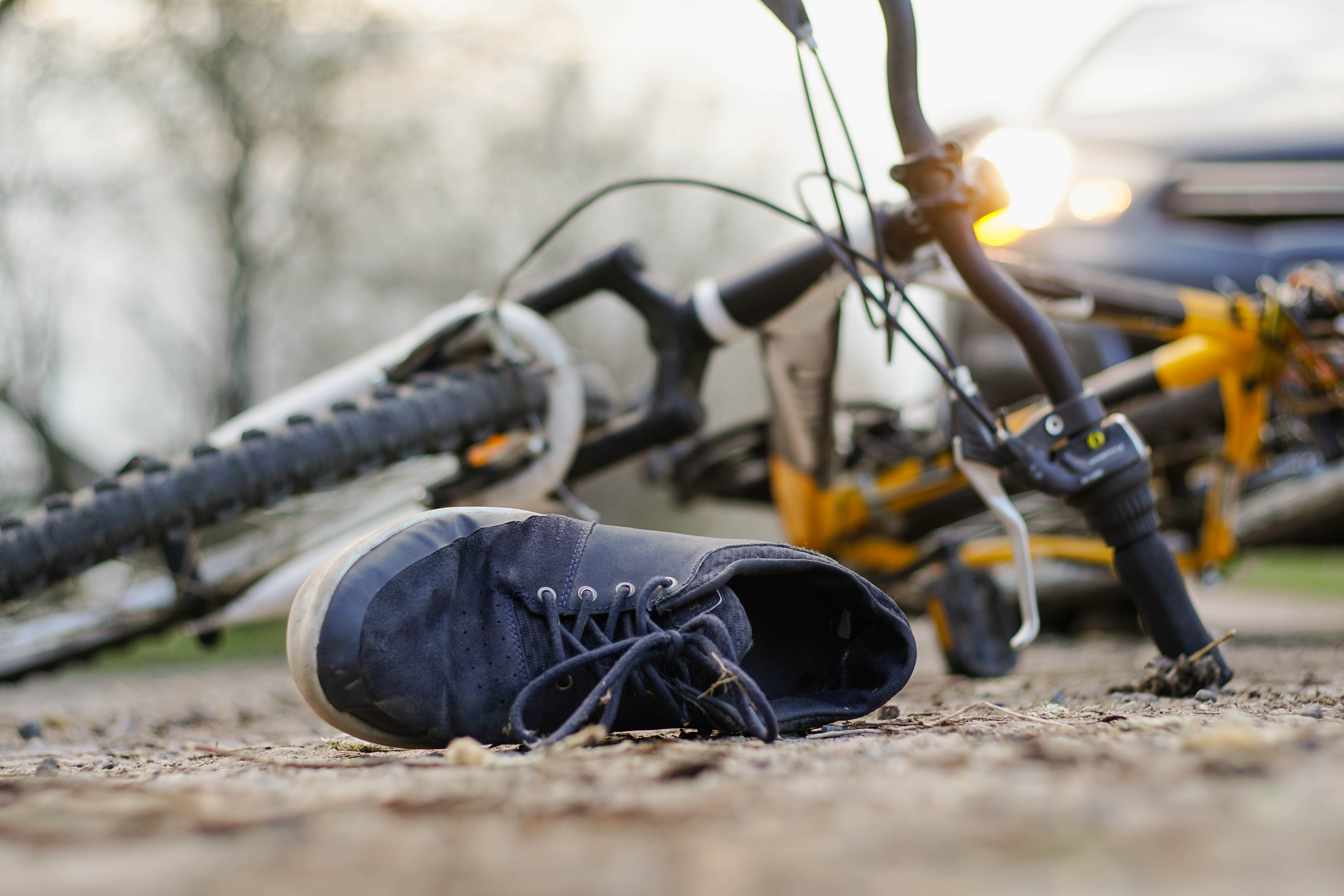Bike hit after fatal truck accident